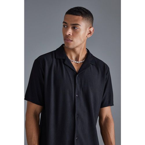 Chemise oversize côtelée à manches courtes - S - Boohooman - Modalova