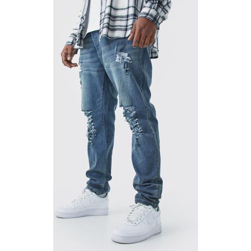 Grande taille - Jean skinny déchiré - 38 - Boohooman - Modalova