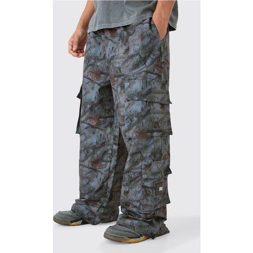 Pantalon cargo élastiqué à imprimé camouflage - Boohooman - Modalova