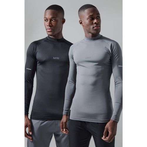 Man Active Compression Training Top 2 Pack - Boohooman - Modalova