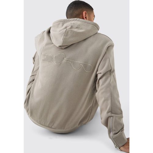 Sweat à capuche oversize côtelé en jersey homme - S - Boohooman - Modalova