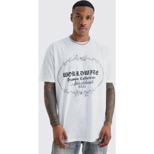 T-shirt oversize imprimé Worldwide - Boohooman - Modalova