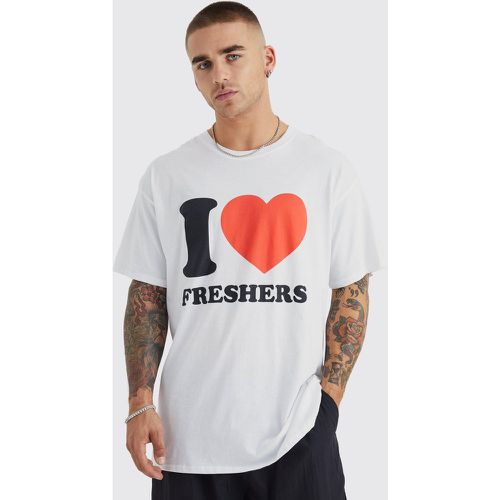 T-shirt oversize à slogan I Love Freshers - Boohooman - Modalova