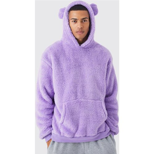 Sweat à capuche oversize en polaire homme - S - Boohooman - Modalova