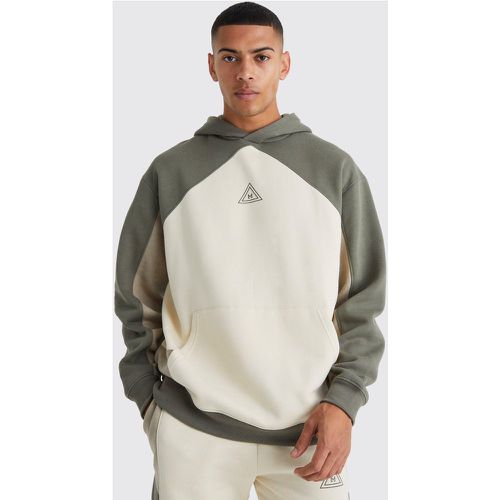 Sweat à capuche oversize color block à logo homme - S - Boohooman - Modalova