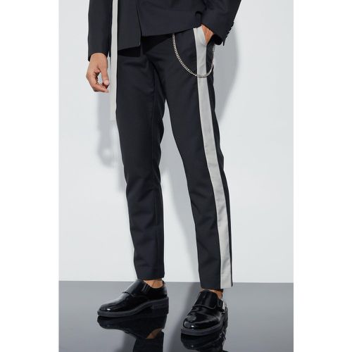 Pantalon slim color block avec chaîne - 30 - Boohooman - Modalova