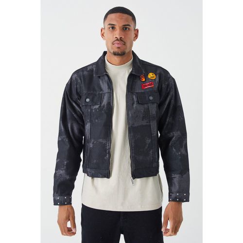 Tall - Veste ample en jean délavé homme - L - Boohooman - Modalova