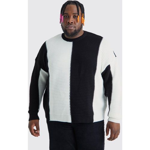 Grande taille - Pull oversize color block - XXL - Boohooman - Modalova