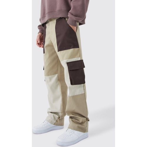 Pantalon cargo ample color block - - 36R - Boohooman - Modalova