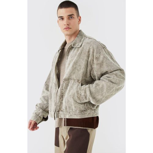 Tall - Veste oversize délavée en velours côtelé homme - M - Boohooman - Modalova