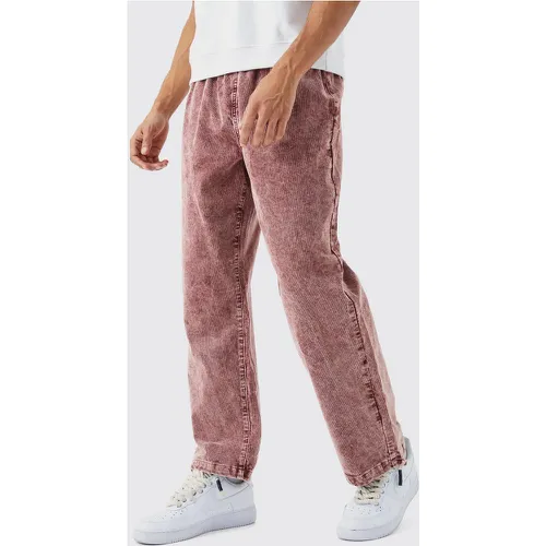 Pantalon large en velours côtelé délavé - 34R - Boohooman - Modalova