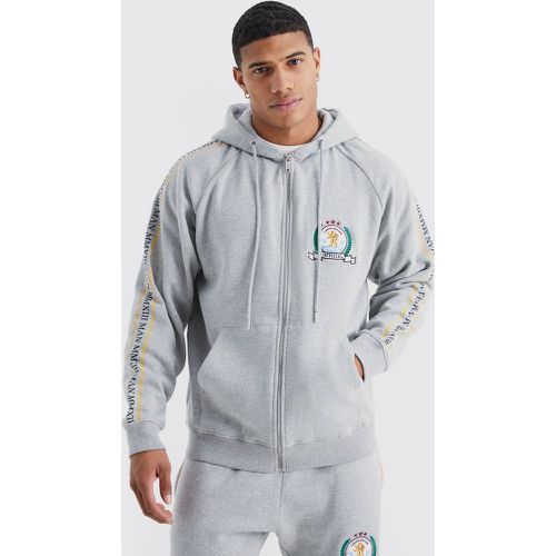 Sweat à capuche zippé imprimé - MAN homme - M - Boohooman - Modalova