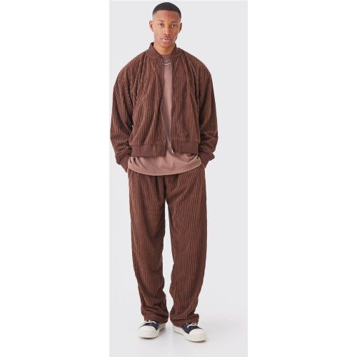 Ensemble côtelé avec bomber et pantalon large - S - Boohooman - Modalova
