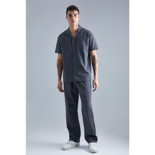 Ensemble en jersey avec chemise et pantalon - S - Boohooman - Modalova