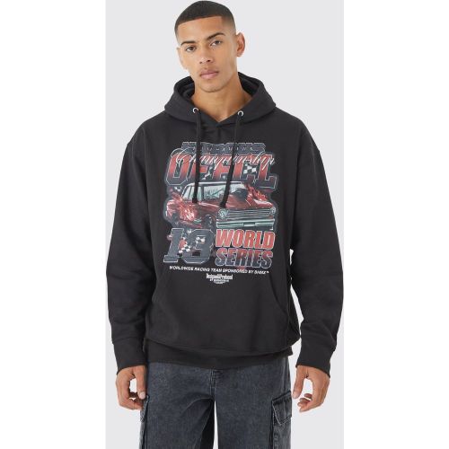 Sweat à capuche oversize imprimé voiture homme - M - Boohooman - Modalova