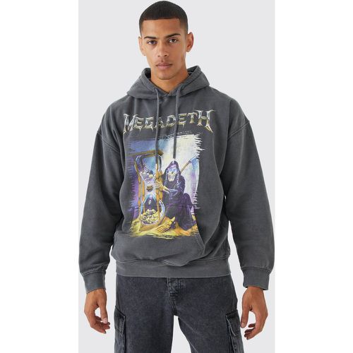 Sweat à capuche oversize surteint imprimé Megadeth homme - Boohooman - Modalova