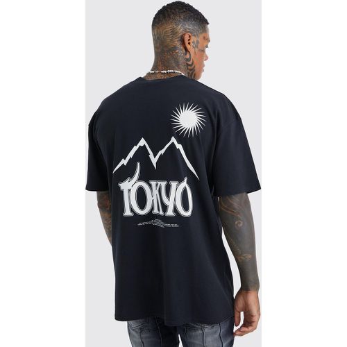 T-shirt oversize imprimé Tokyo - Boohooman - Modalova
