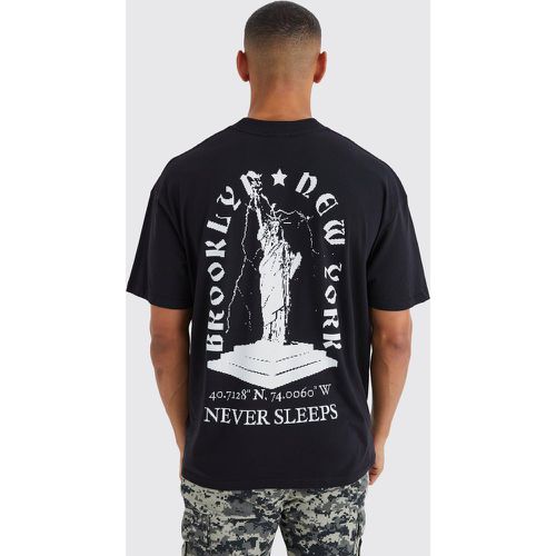 T-shirt oversize à slogan Never Sleeps Back - Boohooman - Modalova