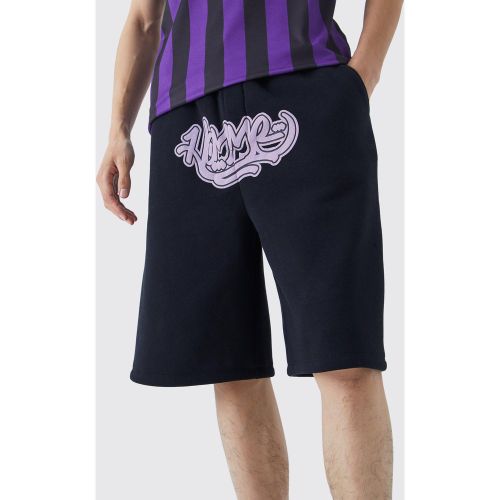 Short en jean à imprimé graffiti - M - Boohooman - Modalova
