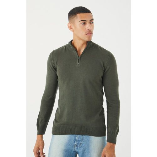 Pull en maille zippée à col montant - L - Boohooman - Modalova