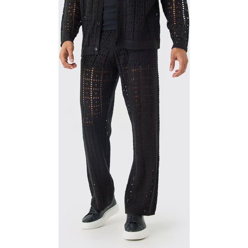 Pantalon large en crochet - M - Boohooman - Modalova