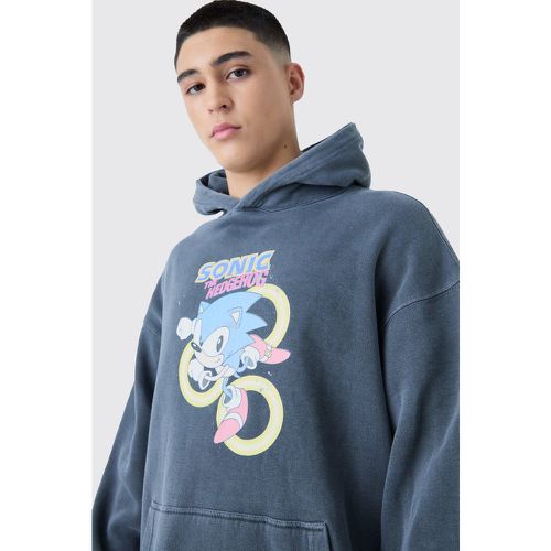 Sweat à capuche oversize surteint à imprimé Sonic homme - S - Boohooman - Modalova