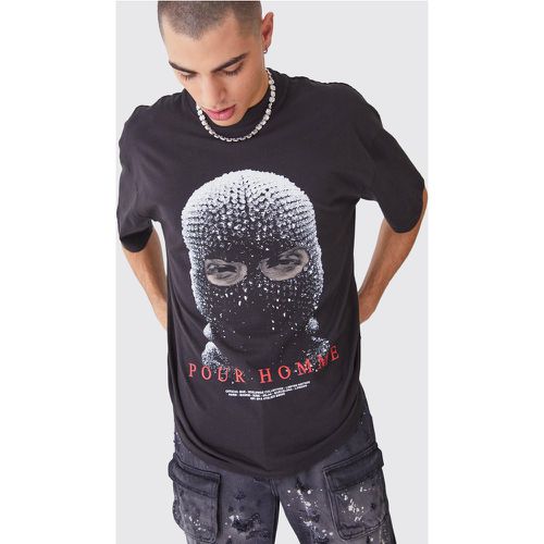 T-shirt oversize imprimé masque - XS - Boohooman - Modalova