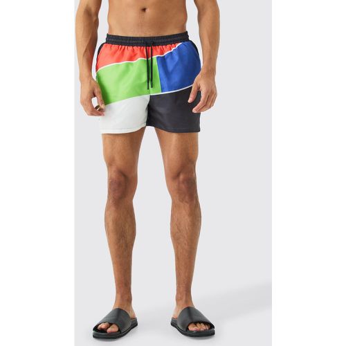 Short de bain court color block - S - Boohooman - Modalova