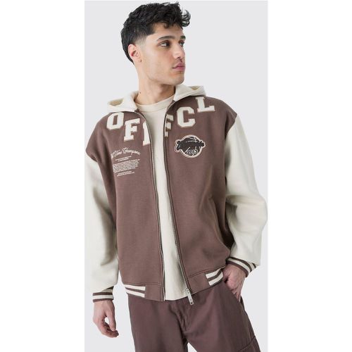 Veste oversize universitaire en jersey homme - L - Boohooman - Modalova