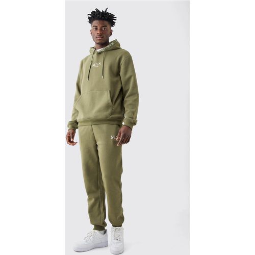 Man Roman Hooded Rib Tracksuit - XS - Boohooman - Modalova