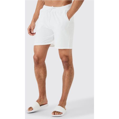 Short de bain mi-long uni plissé - M - Boohooman - Modalova