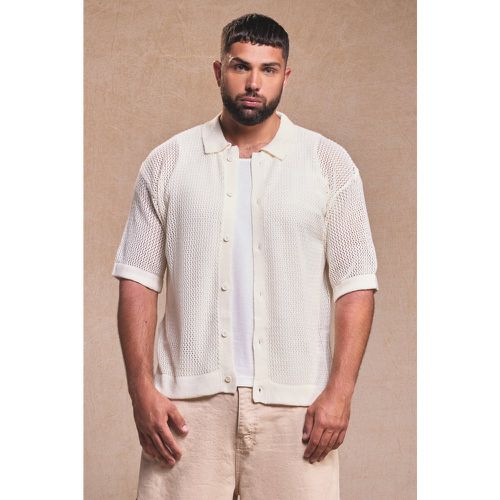 Grande taille - Chemise universitaire à manches courtes et coutures apparentes homme - XXL - Boohooman - Modalova