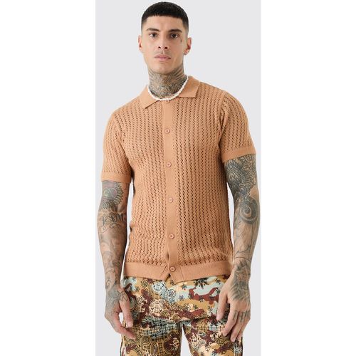 Tall - Chemise en maille à manches courtes homme - L - Boohooman - Modalova