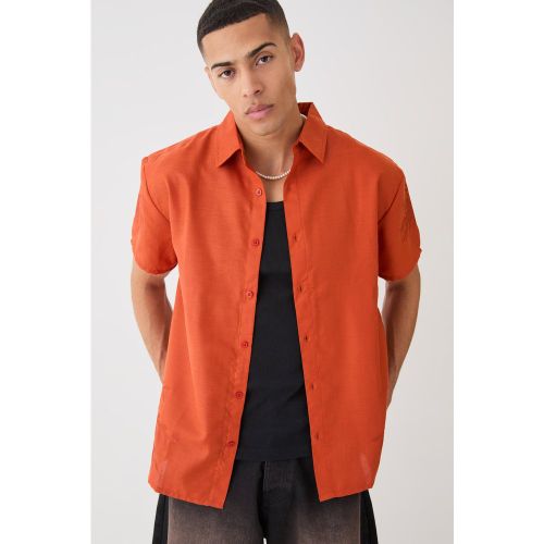 Chemise oversize en lin à broderie - S - Boohooman - Modalova