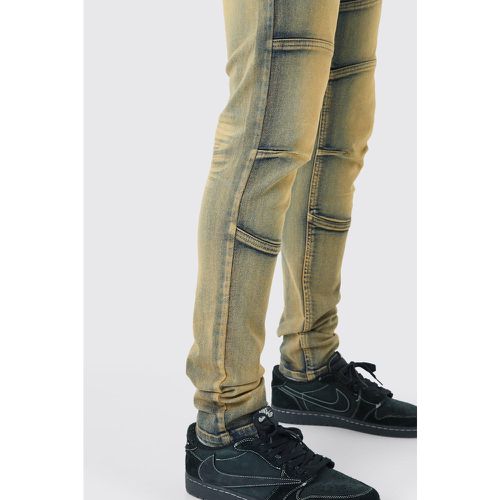 Tall Skinny Stretch Tinted Panelled Jeans - Boohooman - Modalova