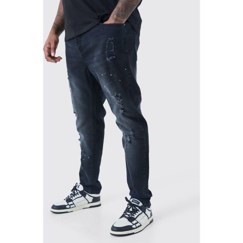 Grande taille - Jean skinny déchiré à tâches de peinture - 38 - Boohooman - Modalova