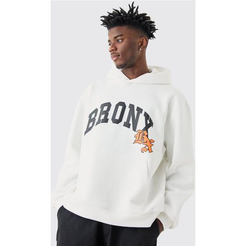 Sweat à capuche oversize universitaire à slogan Bronx - S - Boohooman - Modalova