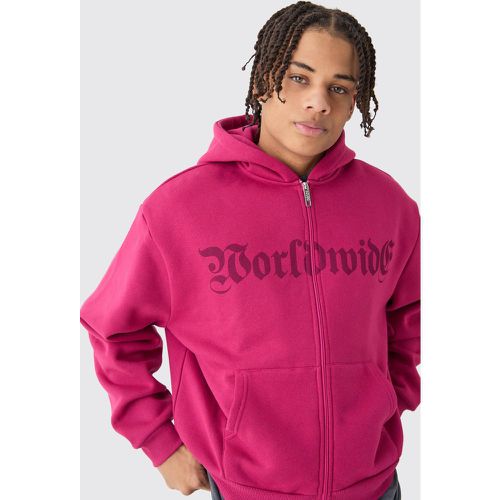 Sweat à capuche oversize zippé - M - Boohooman - Modalova