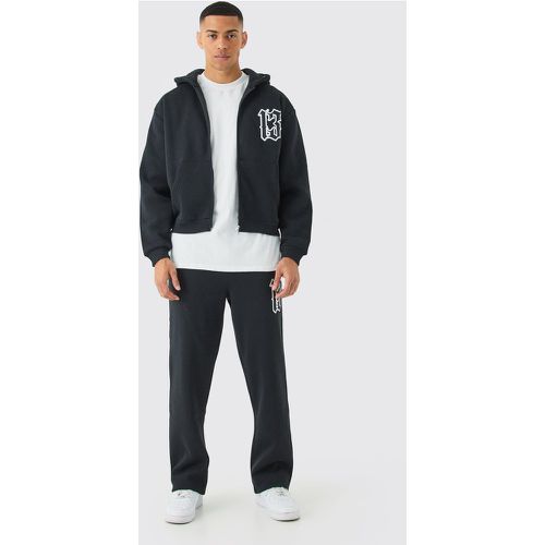 Survêtement oversize zippé avec sweat à capuche - S - Boohooman - Modalova