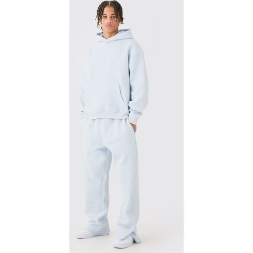 Sweat à capuche oversize matelassé et pantalon de survêtement brodé - L - Boohooman - Modalova