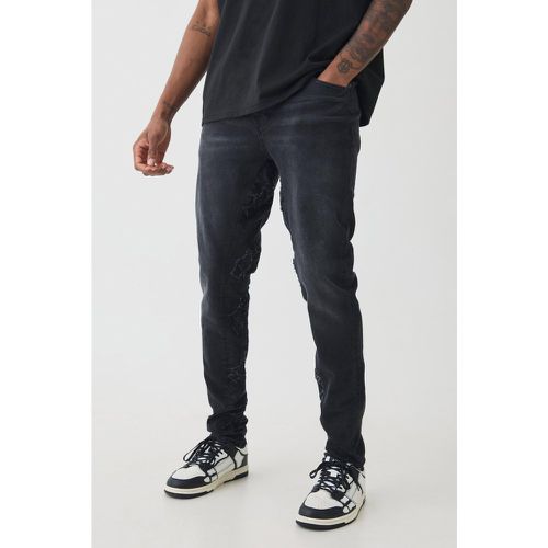 Tall - Jean skinny à soufflet - 38 - Boohooman - Modalova