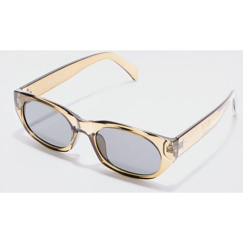 Chunky Rounded Frame Sunglasses In Khaki - Boohooman - Modalova