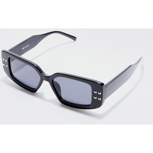 Chunky Rectangle Sunglasses With In Black - Boohooman - Modalova
