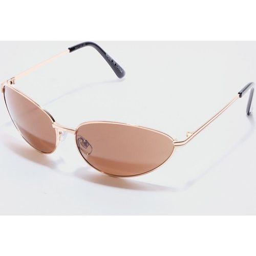 Lunettes de soleil argentées en métal - ONE SIZE - Boohooman - Modalova