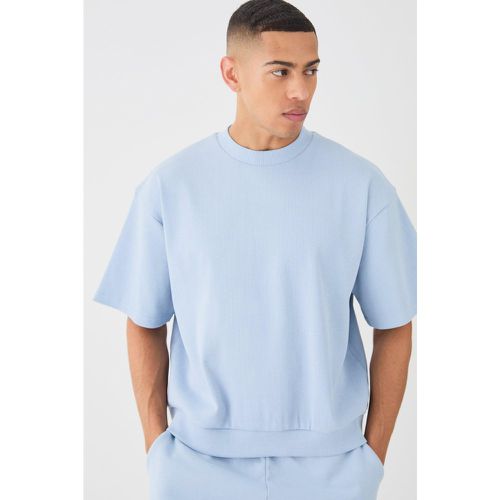 Sweat oversize côtelé à manches courtes - S - Boohooman - Modalova