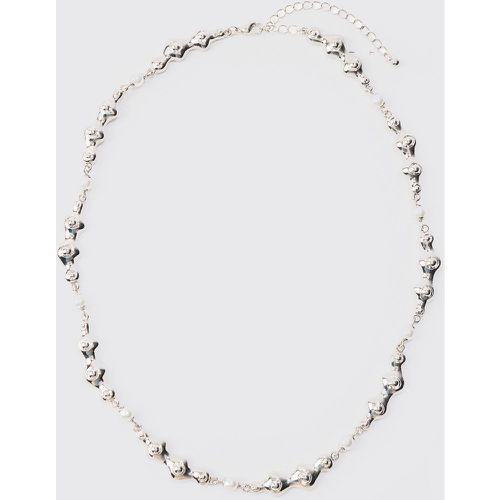 Pearl And Metal Necklace In Silver - Boohooman - Modalova