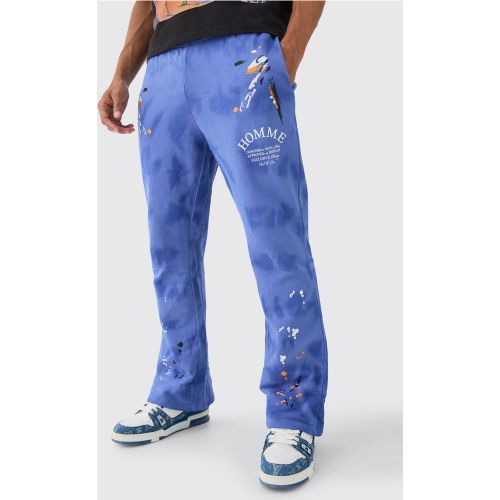 Jogging droit à taches de peinture - S - Boohooman - Modalova