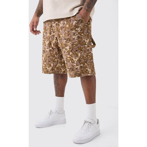 Grande taille - Short charpentier à taille fixe et imprimé camouflage - 38 - Boohooman - Modalova