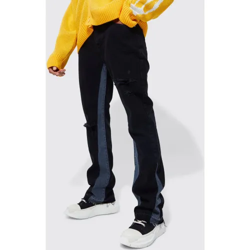 Jean flare déchiré - 32L - Boohooman - Modalova