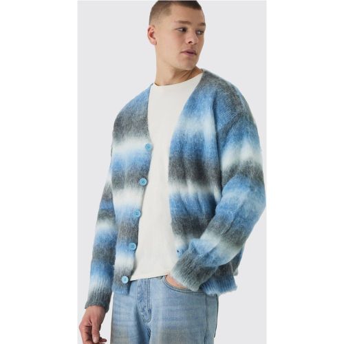 Cardigan oversize à rayures - L - Boohooman - Modalova